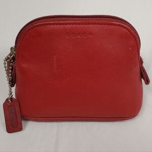 RARE Vintage Coach Legacy Red Leather Cosmetic Bag Pouch
